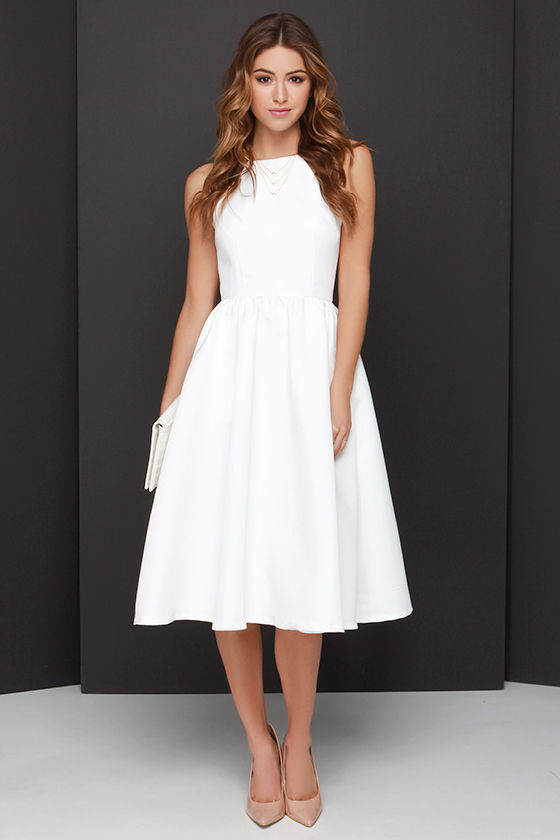 white tea dress
